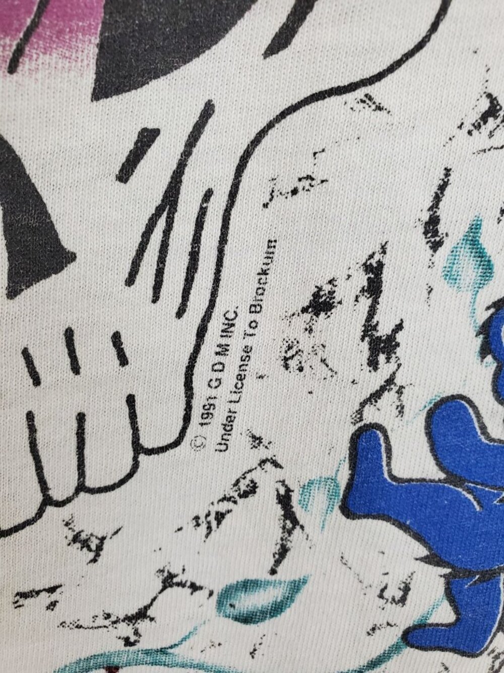 Grateful Dead 1991 dancing bears all over print short sleeved t shirt - flawed - Picture 10 of 14